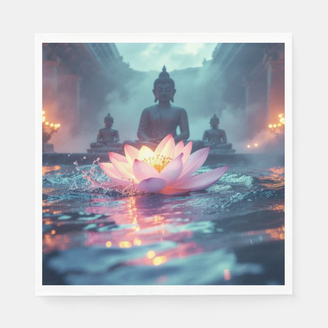 LOTUS - ZEN-BUDDHISMUS SERVIETTE (Vorderseite)