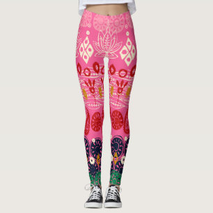 Lotusblock rosa leggings