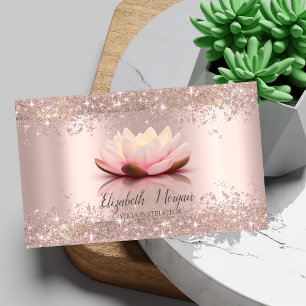 Lotusblüten-Roségold-Glitterpuder Yoga Visitenkarte