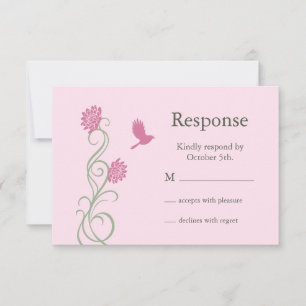 Lotusblüten-RSVP (rosa) RSVP Karte