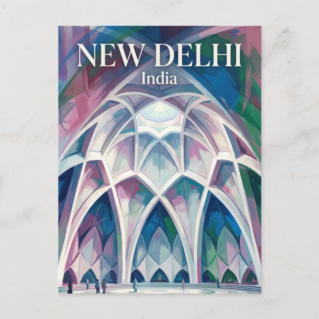 Lotustempel Indien Postkarte (Vorderseite)
