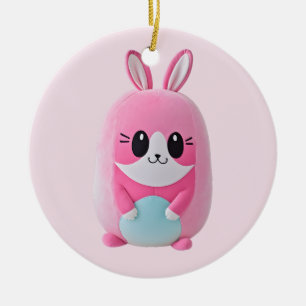 "Lou Lou" Eine kuschelige, rosa Kreatur Keramik Ornament