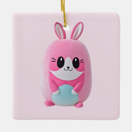 "Lou Lou" Eine kuschelige, rosa Kreatur Keramikornament