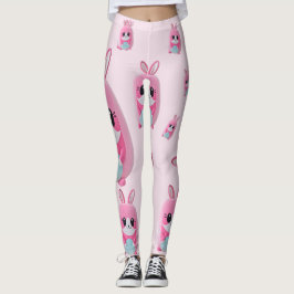 "Lou Lou" Eine kuschelige, rosa Kreatur Leggings