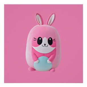 "Lou Lou" Eine kuschelige, rosa Kreatur Poster