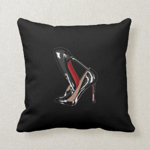 LOUBOUTIN schwarzer Staplungshintergrund Kissen