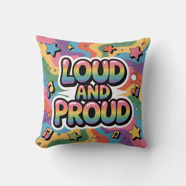 LOUD AND PROUD | LGBTQ+ Pride Ally Kissen (Vorderseite)