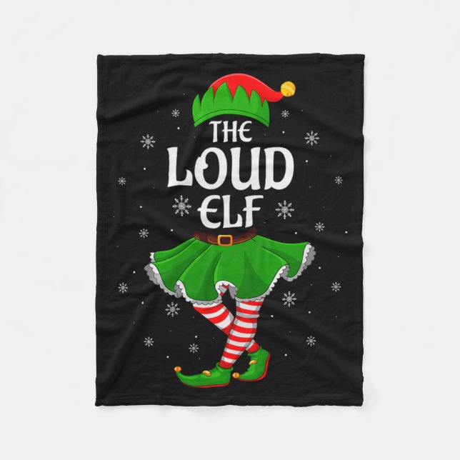Loud Elf Christmas Family Girls Women Elf Squad Xm Fleecedecke (Vorderseite)