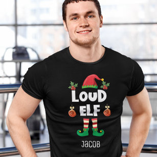 Loud elf Familie passend Weihnachten mit Namen T-Shirt