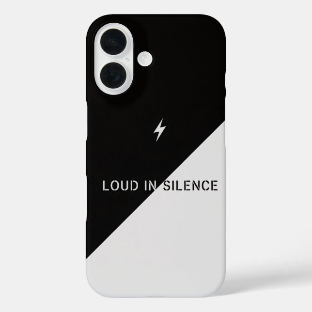 Loud in Silence – Black & White Bold Statement Pho Case-Mate iPhone Hülle (Rückseite)