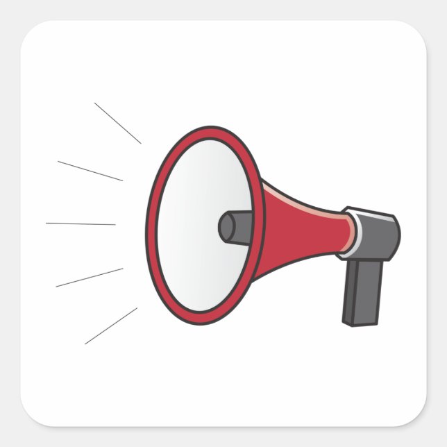 Loud Megaphone Quadratischer Aufkleber (Vorderseite)