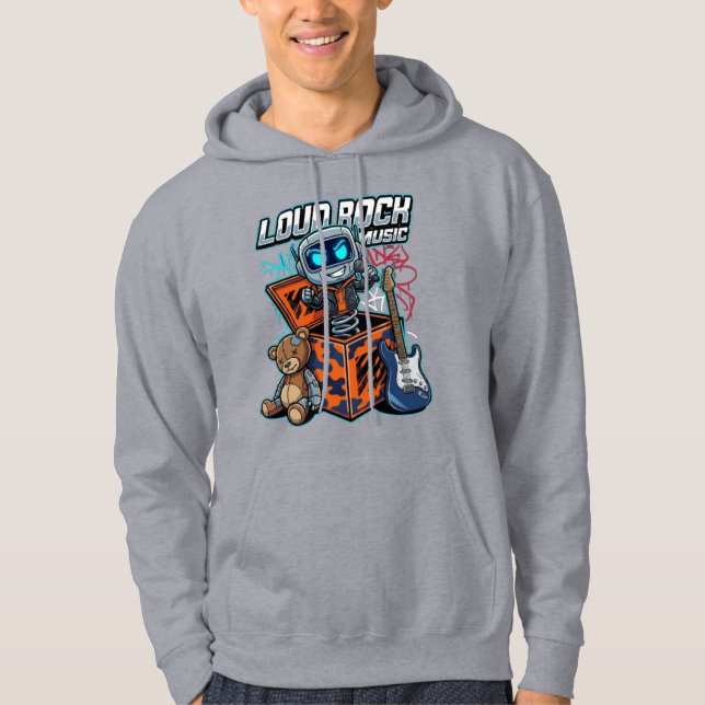 Loud Rock Music Robot Hoodie (Vorderseite)