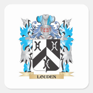 Louden Coat of Arms - Familienwappen Quadratischer Aufkleber