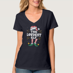 Loudest Elf Familie Matching Weihnachten Pajama T-Shirt
