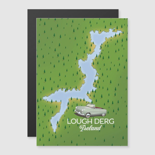 Lough Derg Ireland Map Magnetkarte (Vorne/Hinten)
