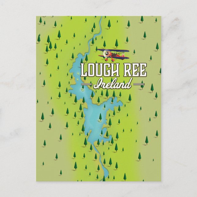 Lough Ree Ireland Vintag Map. Postkarte (Vorderseite)