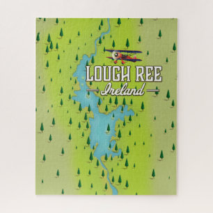 Lough Ree Irland altes Vintage-Karte. Puzzle