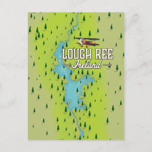 Lough Ree Irland Vintage Karte. Postkarte