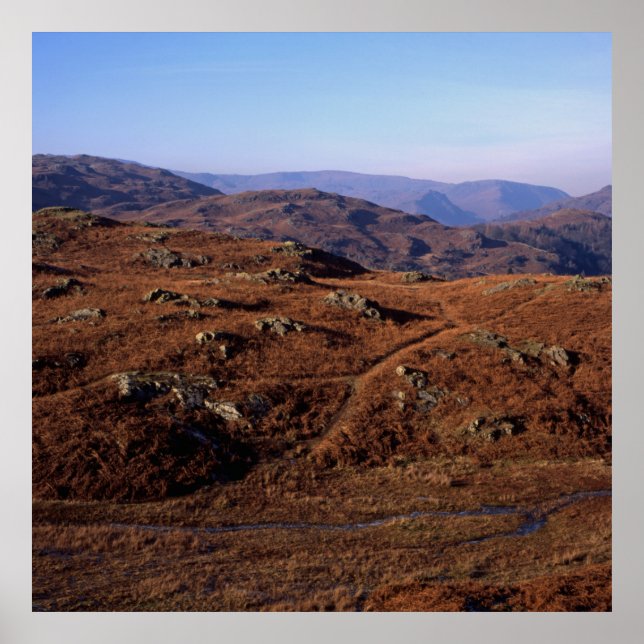 Loughrigg Fell Ambleside Postkartenkissen Poster (Vorne)