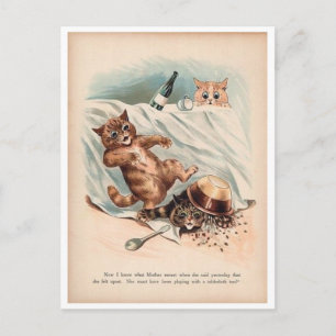 Loui Wain, Katzen spielen, Urlaubspostkarte Feiertagspostkarte