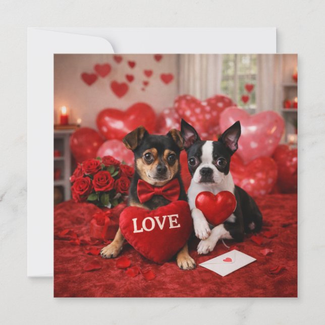 Louie & Luna Wish You a Happy Valentine's Day 11 Karte (Vorderseite)