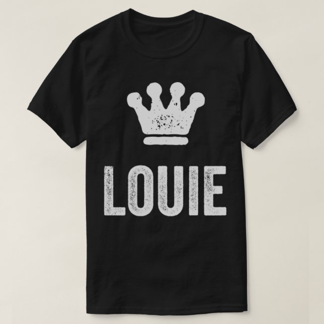 Louie the King Crown & Name Design für Männer gena T-Shirt (Design vorne)