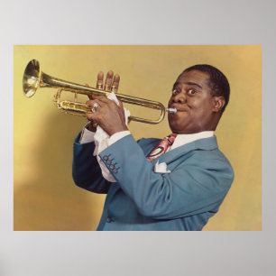 Louis Armstrong - Color Jazz Portrait Poster