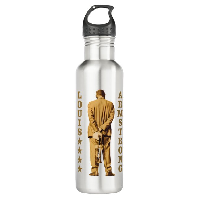 Louis Armstrong Edelstahlflasche (Vorderseite)