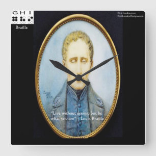 Louis Braille Famous Quote Quadratische Wanduhr
