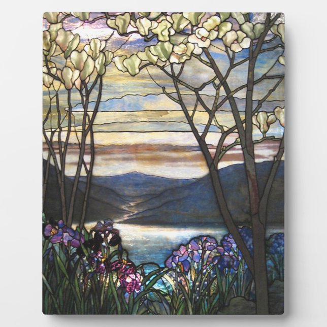 Louis Comfort Tiffany - verkettetes Glas 4 Magnoli Fotoplatte (Vorderseite)