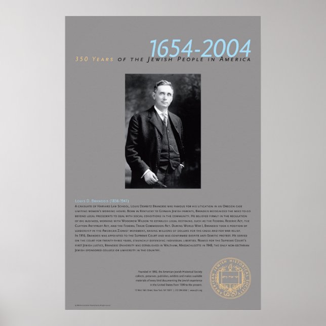 Louis D. Brandeis (1856-1941) Poster (Vorne)
