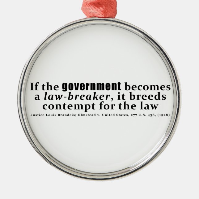 Louis D. Brandeis Olmstead V Vereinigte Staaten Ornament Aus Metall (Vorne)