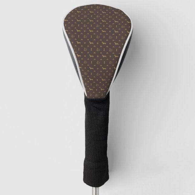 Louis-Dackel-Luxushundekleidung Golf Headcover (Vorderseite)