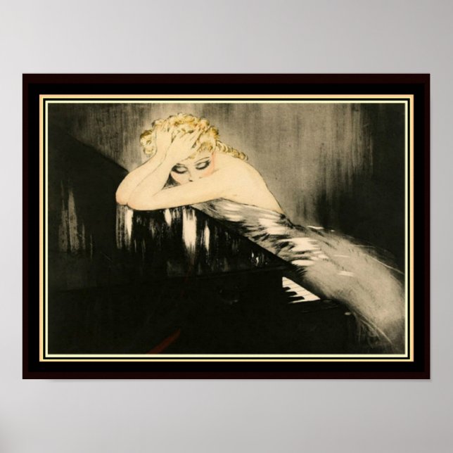 Louis Icart "Blond at Piano" Poster (Vorne)