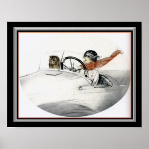 Louis Icart "Sunday Drive" Art Deco Print Poster