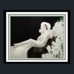 Louis Icart "White Blume" Art Deco Print 16x20 Poster<br><div class="desc">Nostalgisch,  Art Deco Print,  von Louis Icart 16 x 20</div>
