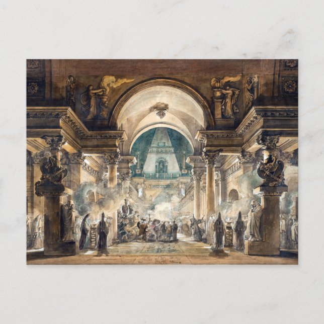 Louis-Jean Desprez Die Beerdigung-Prozession Postkarte (Vorderseite)