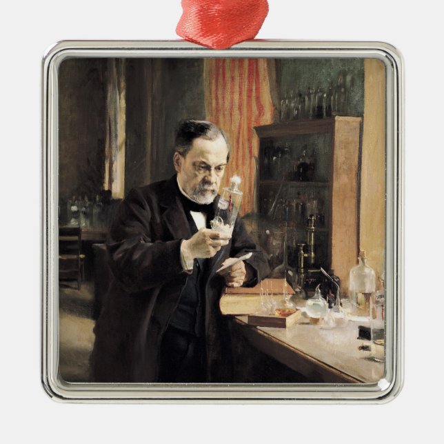 Louis Pasteur in seinem Labor, 1885 Ornament Aus Metall (Vorne)