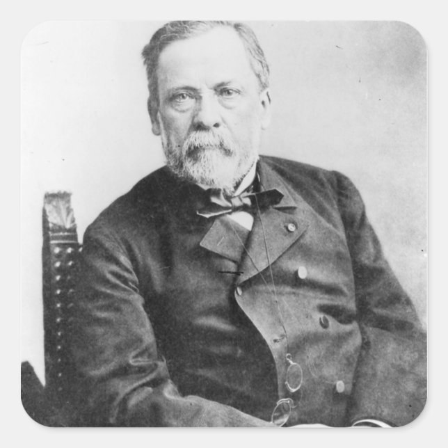 Louis Pasteur Quadratischer Aufkleber (Vorderseite)