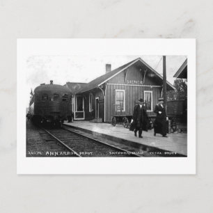 Louis Pesha Ann Arbor Railroad Depot Shepherd, MI Postkarte