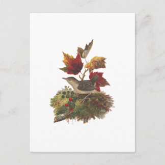 Louis Prang Bird with Autumn Foliage (1873) Kunst Feiertagspostkarte