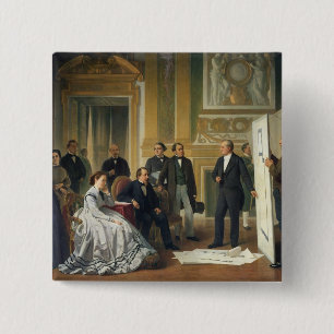 Louis Visconti, der die neuen Pläne für vorstell Button