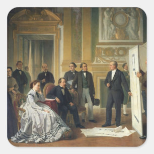 Louis Visconti Vorstellung der neuen Pläne für Quadratischer Aufkleber