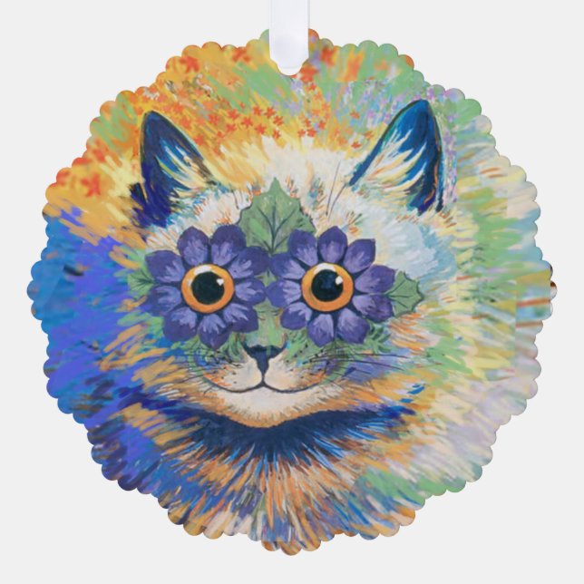 Louis Wain 2 Psychedelic Cats  Ornament Karte (Vorderseite)