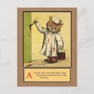 Louis Wain, Alphabet A Cat, Art Postcard Postkarte