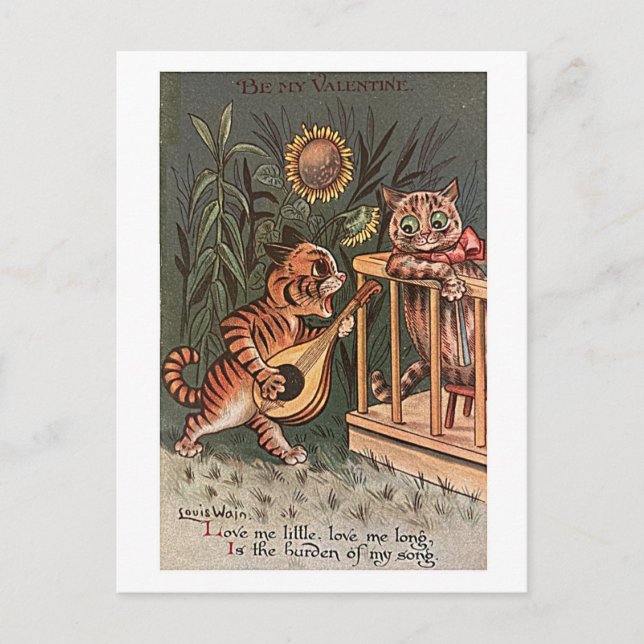 Louis Wain, Be My Valentine, Postkarte (Vorderseite)