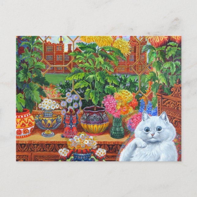 Louis Wain Blume Lovers Cat Postkarte (Vorderseite)