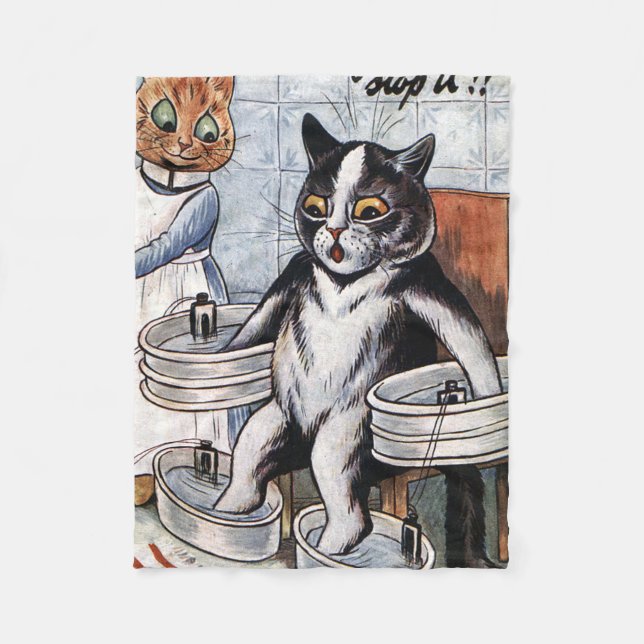 Louis Wain - Cat Dressed as a Nurse Fleecedecke (Vorderseite)