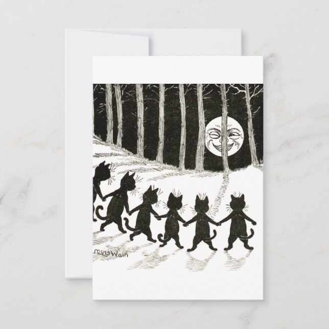 Louis Wain Cat Full Moon Save The Date (Vorderseite)