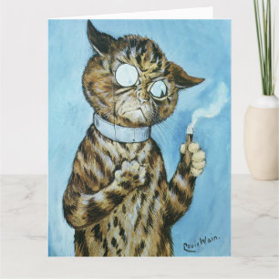 LOUIS WAIN CAT 'GUTE SIR' BIRTHDAY CARD DANKESKARTE